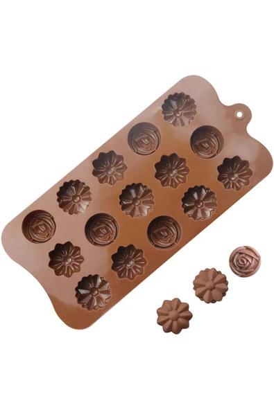 Siliko World Silikon Çikolata Kalıbı 3 Farklı Çiçek - Resim 3