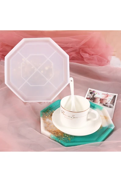 Siliko World Epoksi Beton Altıgen Saksı Bardak Altlığı Silikon Kalıbı - 7