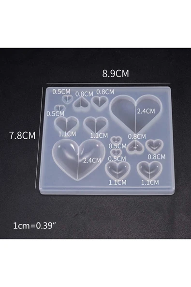 Siliko World Silikon Epoksi Reçine Çoklu Kolye, Bileklik Küpe Kalıbı Kalp Figürü - 5