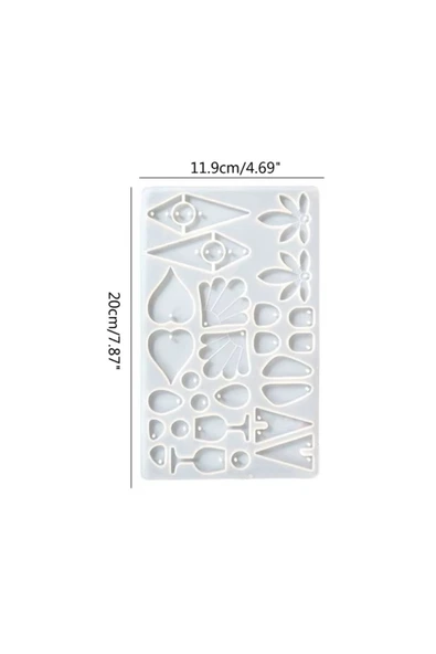 Siliko World Silikon Epoksi Reçine Çoklu Kolye Küpe Anahtarlık Kalıbı - 5