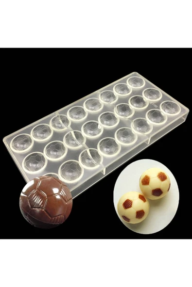 Siliko World Polikarbon Çikolata Kalıbı Futbol Topu Desenli ürün görseli 1