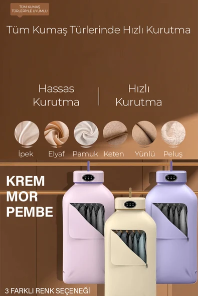 ROBO Katlanır Çamaşır Kurutma Makinesi Krem - 7