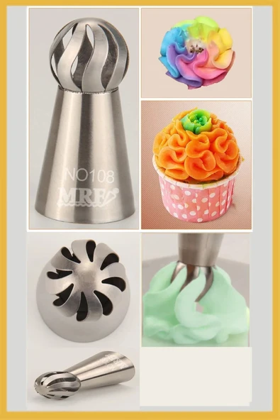 Tinky Winky Paslanmaz Çelik Krema Sıkma Torbası Ucu (ŞANTİ TORBASI UCU, DUY) 1 Adet 2 Adet Şanti Torbası