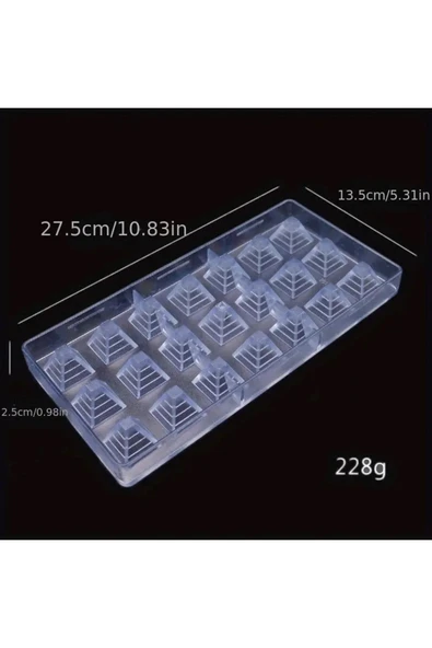 Siliko World Polikarbon Çikolata Kalıbı Piramit 21'li Çikolata Kalıbı - 4
