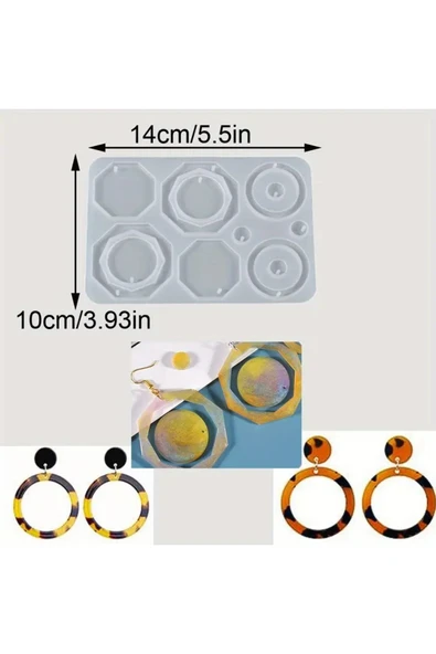 Siliko World Çoklu Küpe Kolye Kalıbı Silikon Epoksi Reçine Kalıbı - 1