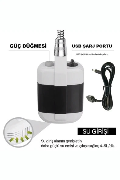 ROBO Şarjlı Portatif Taşınabilir Duş - 3