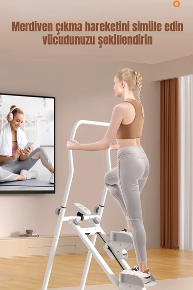 ROBO Katlanabilir Dikey Tırmanma Egzersiz Aleti Yeni Versiyon Beyaz - 4
