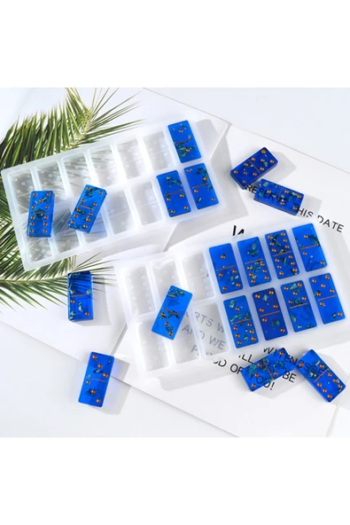 Siliko World Epoksi Domino Taşları Silikon Kalıbı 2 Parça - 2