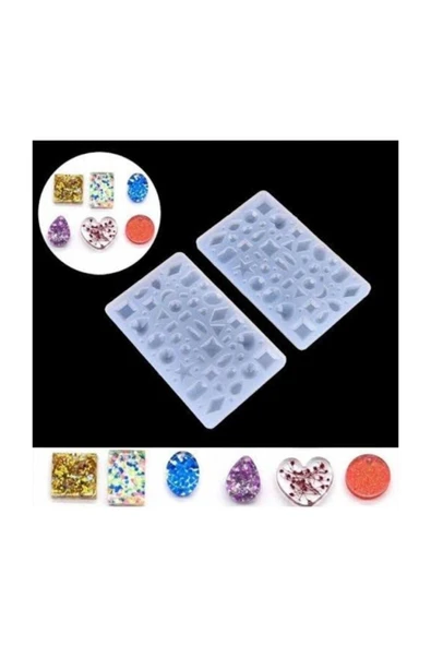 Siliko World Takı Küpe Kolye Yüzük Taş Seti Kalıbı Epoksi Reçine Kalıbı - 2