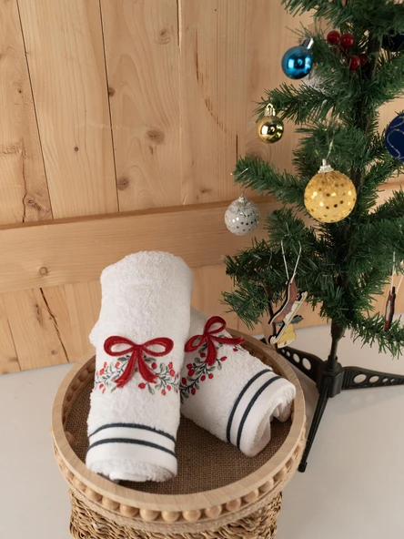 Pamuklu 2'li 40x70 cm Modern & Şık Hediyelik Havlu Seti Baveno - Resim 9