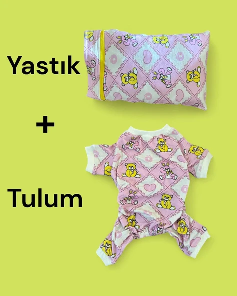 Toad Teddy Penye Kedi Tulum ve Yastık Takım Uyku Seti - 2
