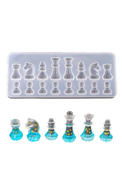 Siliko World Epoksi Reçine Kalıp Santranç Kalıbı - 4
