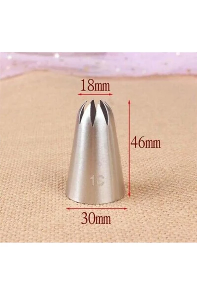 Siliko World Paslanmaz Çelik Krema Sıkma Torbası Ucu (Şanti Torbası Ucu, Duy) 1 Adet + 4 Adet Şanti Torbası - 4