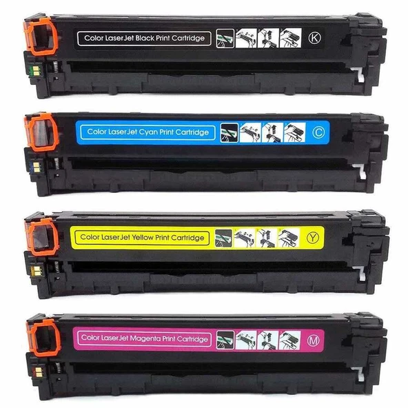 Hp 125A-CB540A-CB541A-CB542A-CB543A Muadil Toner Set - Resim 2
