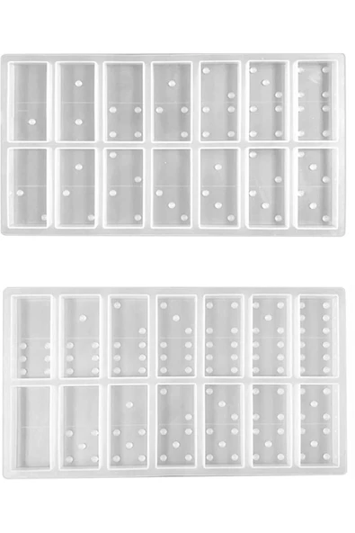 Siliko World Epoksi Domino Taşları Silikon Kalıbı 2 Parça - 6