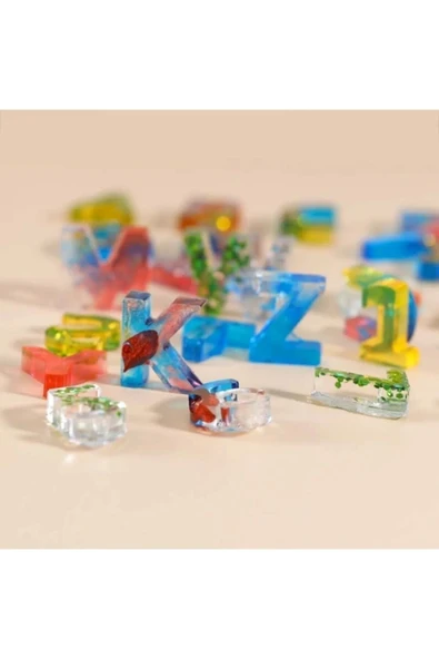 Siliko World Epoksi Alfabe Sayı Silikon Kalıbı - 4