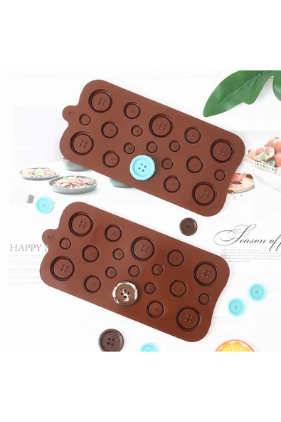 Siliko World Silikon Çikolata Kalıbı Düğme Desenli - 2