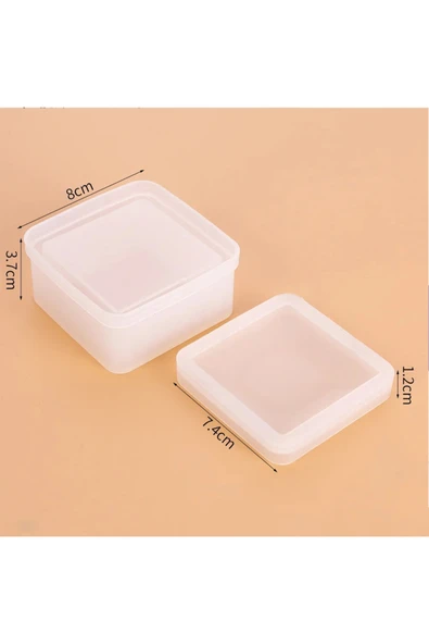 Siliko World Epoksi Kare Kapaklı Mücevher Takı Kutusu Silikon Kalıbı - 4
