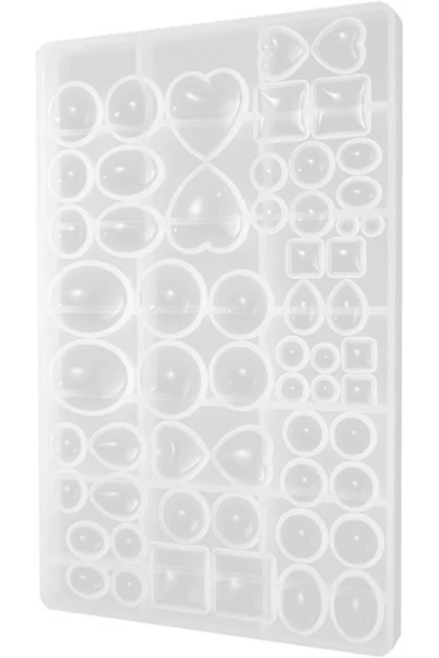 Siliko World Epoksi Silikon Kalıp Yuvarlak, Gözyaşı Damlası, Kare, Oval, Kalp Reçine Takı Şekilleri - 5