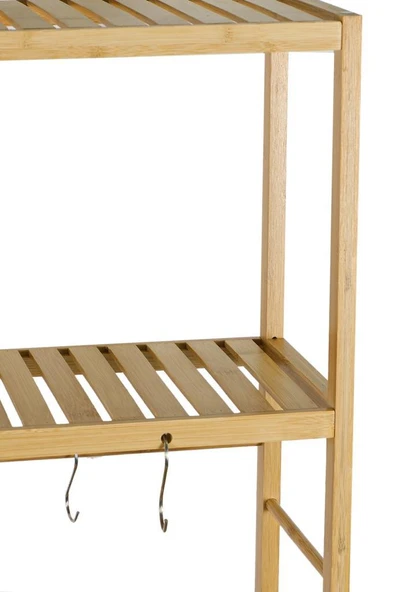 Digithome Bambu 8 Raflı Mutfak Bangosu Kahve Köşesi Fincan Askılı Mutfak Standı Dolap DB-0033 - 4