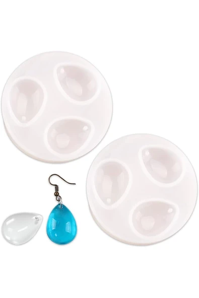 Siliko World Silikon Epoksi 3lü Damla Kolye Ve Küpe Kalıbı - 3