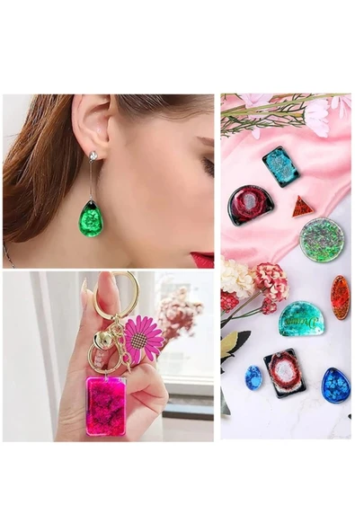 Siliko World Epoksi Reçine Silikon Kalıp Küpe Kolye Anahtarlık Kalıbı - 2