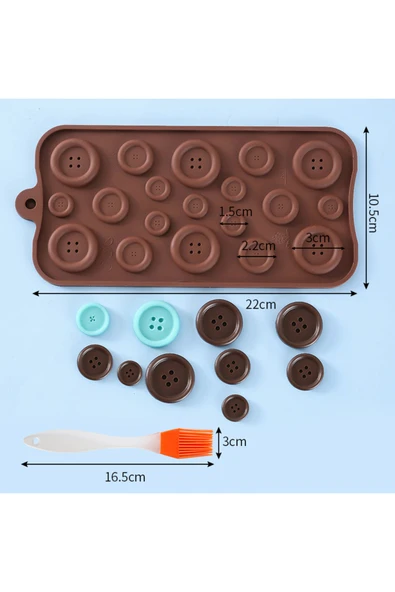 Siliko World Silikon Çikolata Kalıbı Düğme Desenli - 4