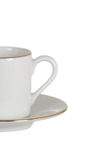 Digithome Dora 6 Kişilik Porselen Türk Kahvesi Fincan Takımı Altın Yaldızlı 61859 ODOR-90 OLD C320.045 - Resim 3