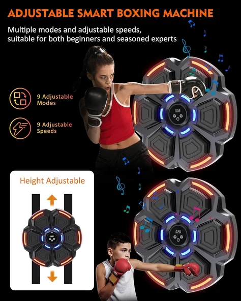 Bluetooth Hoparlör Özellikli Duvar Boks Makinesı  9 Mod Seviye Ayarlı  Müzikli Boks Makinesı - 4
