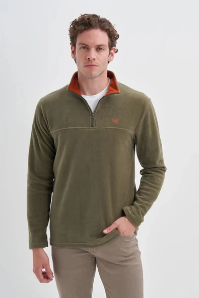 Cazador Yarım Balıkçı Yaka Kalın Polar Regular Fit Sweatshirt-56320 - Resim 2