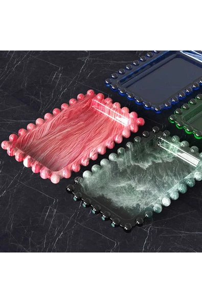 Siliko World Epoksi Silikon Boncuk Detaylı Tabak Kalıbı - 2