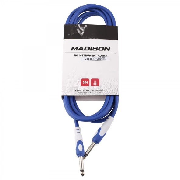Madison Gitar Kablosu 3 Metre- MAVİ ürün görseli