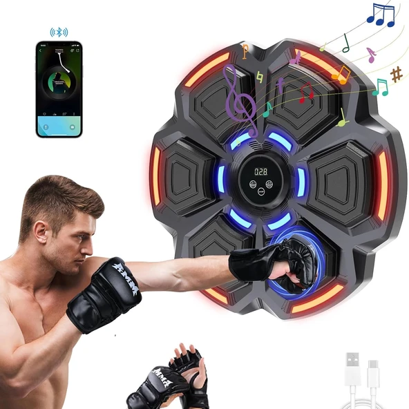 Bluetooth Hoparlör Özellikli Duvar Boks Makinesı  9 Mod Seviye Ayarlı  Müzikli Boks Makinesı - 1
