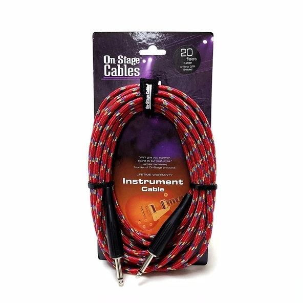 On Stage IC-20BR 6 Metre Kumaş Enstruman Kablosu ürün görseli