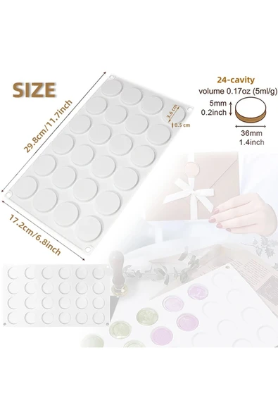 Siliko World Silikon Epoksi Çoklu Daire Anahtarlık Kolye Mum Ve Mühür Kalıbı - 8