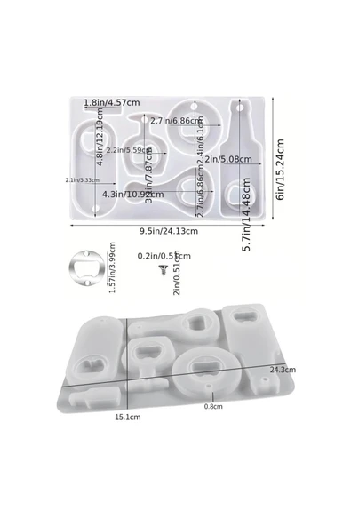 Siliko World Epoksi Çoklu Şişe Açacak Kalıbı Silikon + Metal Aparat Seti - Resim 7