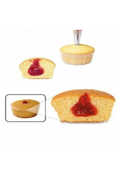 Siliko World Paslanmaz Çelik Krema Sıkma Torbası Ucu (ŞANTİ TORBASI UCU, DUY) 1 Adet 4 Adet Şanti Torbası - 5