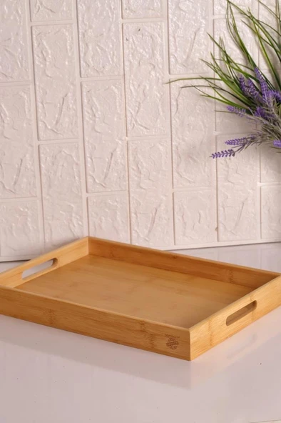 Bambum Marbella - Bambu Desenli Tepsi Orta - Resim 3