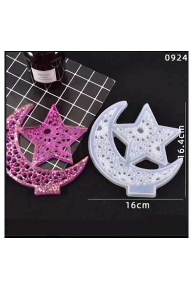 Siliko World Epoksi Kalıbı Ay Yıldız Ve Taban Takım ürün görseli 1