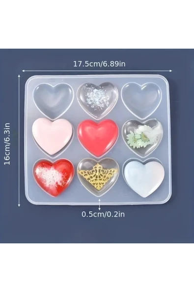 Siliko World Çoklu Kalp Reçine Epoksi Ve Sabun Kalıbı - 4