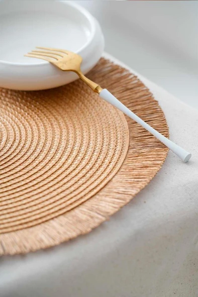 Digithome Acar 6’lı Amerikan Servisi Supla Yuvarlak Kahverengi 38 Cm – ACR-286/20 - 2