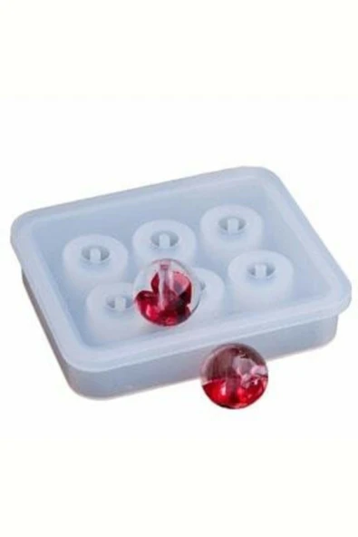 Siliko World Epoksi Boncuk Şekilli Tesbih Ve Bileklik Silikon Kalıp 12 Mm 6 Lı