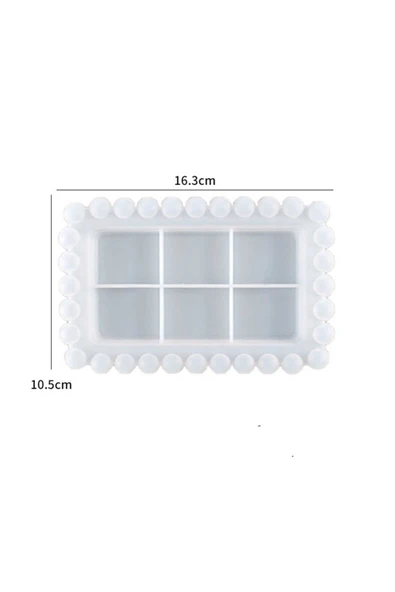Siliko World Epoksi Silikon Boncuk Detaylı Tabak Kalıbı - 3