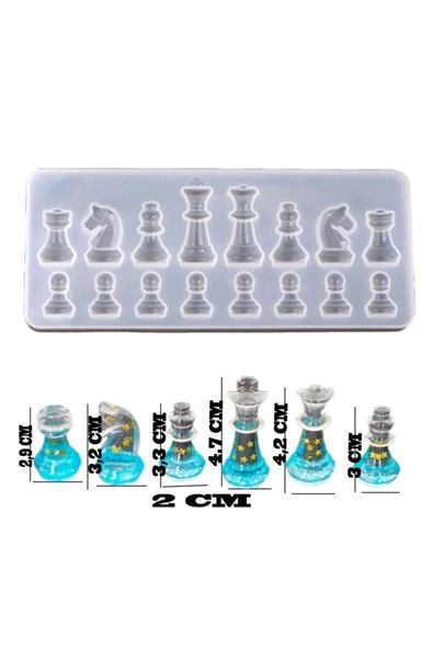 Siliko World Epoksi Reçine Kalıp Santranç Kalıbı - 3