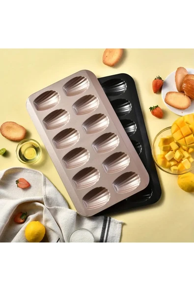 Siliko World Madeleine Pişirme Tepsisi Yapışmaz Çay Keki Tepsisi, Kek Kalıbı, Çarpılmaya Dayanıklı Karbon Çelik - 4