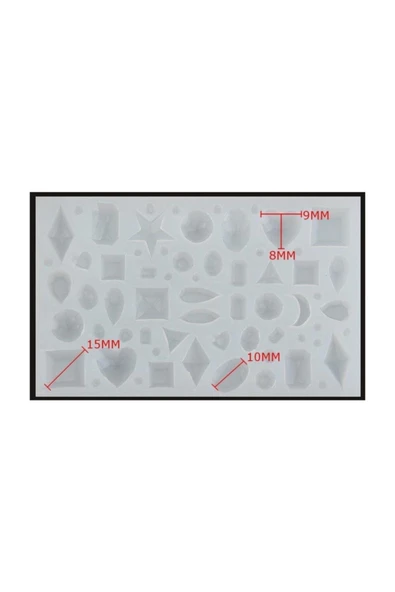 Siliko World Takı Küpe Kolye Yüzük Taş Seti Kalıbı Epoksi Reçine Kalıbı - 3