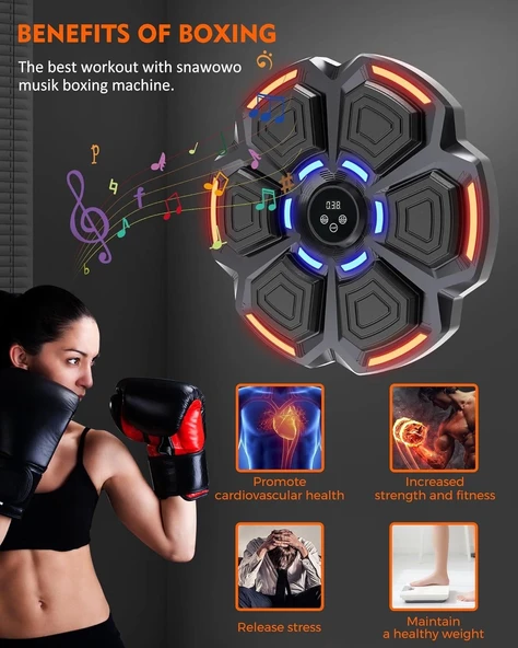 Bluetooth Hoparlör Özellikli Duvar Boks Makinesı  9 Mod Seviye Ayarlı  Müzikli Boks Makinesı - 2