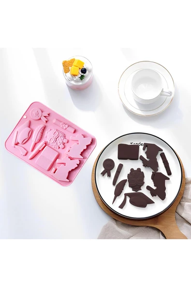 Siliko World Çikolata Epoksi Sabun Mum Jelibon Şeker Hamuru Silikon Kalıp - 7