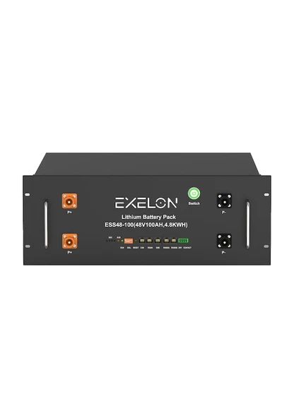 Exelon 48 V Volt 100 Ah Amper Lityum Akü Rack Tipi Lifepo Batarya ürün görseli 1