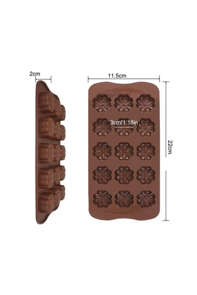 Siliko World Silikon Çiçek Çikolata Mum Buz Kek Kalıp - 4